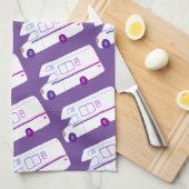 Retro Camper Motorhome RV lila Küchentuch (Viertel Falte)