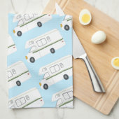 Retro Camper Motorhome RV rosa Küchentuch (Viertel Falte)