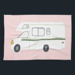 Retro Camper Motorhome RV rosa Küchentuch<br><div class="desc">Dekorieren Sie Ihre Küche mit diesem coolen Handtuch. Macht ein tolles Haus-Erwärmung oder Jubiläum Geschenk! Sie können ihn anpassen und auch Text hinzufügen. Karo in meinem Shop für viel mehr Farben und Muster und passende Küchenartikel!</div>