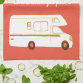 Retro Camper Motorhome RV rostrotes Küchentuch (Gefaltet)