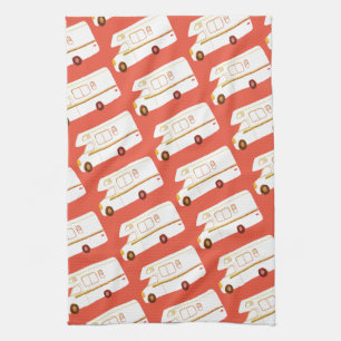 Retro Camper Motorhome RV rotes Küchentuch