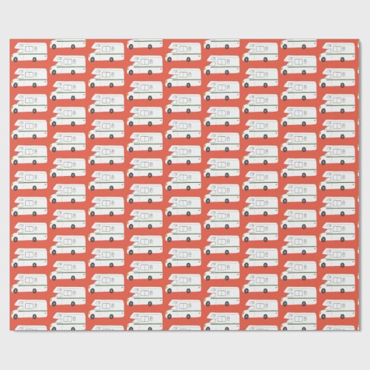 Retro Camper Motorhome RV rotes Packpapier (Flach)