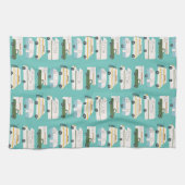 Retro Camper Motorhome RV Vanlife Aquamarin Geschirrtuch (Horizontal)