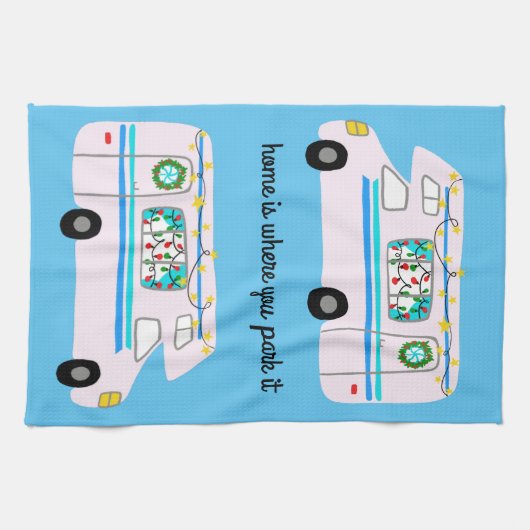 Retro Camper Motorhome RV Vanlife Geschirrtuch (Horizontal)