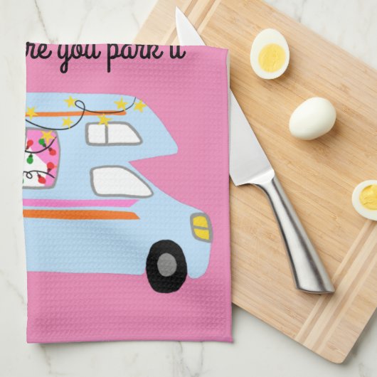 Retro Camper Motorhome RV Vanlife Geschirrtuch (Viertel Falte)