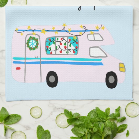 Retro Camper Motorhome RV Vanlife Geschirrtuch (Gefaltet)