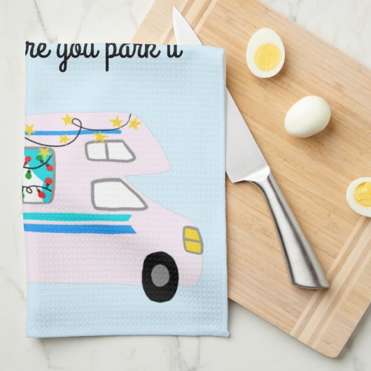 Retro Camper Motorhome RV Vanlife Geschirrtuch (Viertel Falte)