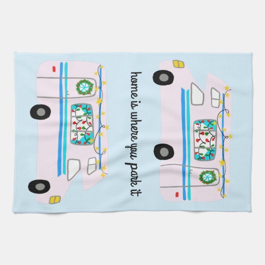 Retro Camper Motorhome RV Vanlife Geschirrtuch (Horizontal)