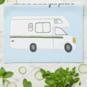 Retro Camper Motorhome RV Vanlife Green Geschirrtuch (Gefaltet)