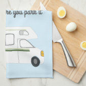 Retro Camper Motorhome RV Vanlife Green Geschirrtuch (Viertel Falte)