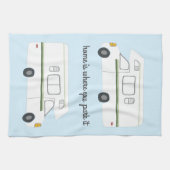 Retro Camper Motorhome RV Vanlife Green Geschirrtuch (Horizontal)