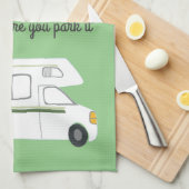 Retro Camper Motorhome RV Vanlife Green Geschirrtuch (Viertel Falte)