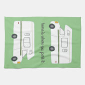 Retro Camper Motorhome RV Vanlife Green Geschirrtuch (Horizontal)