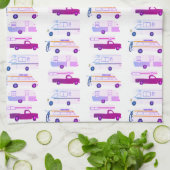 Retro Camper Motorhome RV Vanlife Lila Geschirrtuch (Gefaltet)