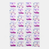 Retro Camper Motorhome RV Vanlife Lila Geschirrtuch (Vertikal)