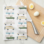 Retro Camper Motorhome RV Vanlife White Geschirrtuch (Viertel Falte)