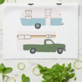 Retro Camper Motorhome RV Vanlife White Geschirrtuch (Gefaltet)