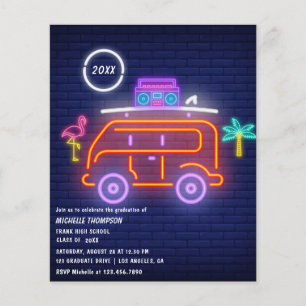 Retro-Camper-Neon-Schilder Abschlussfeier Flyer