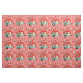 Retro Camper Red Aqua Punkt Muster Fabric Stoff (Fat Quarter (45,7 x 55,9 cm))
