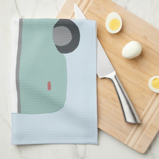 Retro Camper Trailer blaues Küchentuch (Viertel Falte)