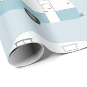 Retro Camper Trailer blaues Packpapier (Rolleneckpunkt)