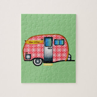 RETRO CAMPER TRAILER CHRISTMAS PUZZLE