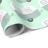 Retro Camper Trailer Minze grünes Packpapier (Rolleneckpunkt)
