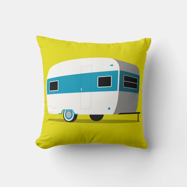 RETRO CAMPER TRAILER PILLOWS KISSEN (Vorderseite)