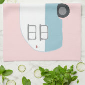 Retro Camper Trailer rosa Küchentuch (Gefaltet)