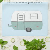 Retro Camper Trailer RV Motorhome Blau Geschirrtuch (Gefaltet)