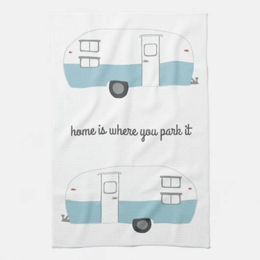 Retro Camper Trailer RV Motorhome Lebensdauer Geschirrtuch (Vertikal)