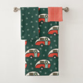 Retro Camper Van Christmas Badhandtuch Set (Insitu)