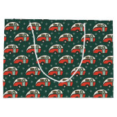 Retro Camper Van Christmas Große Geschenktüte (Rückseite)