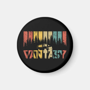 Retro-Camper-Van-Leben - Vintage Vanlife Magnet