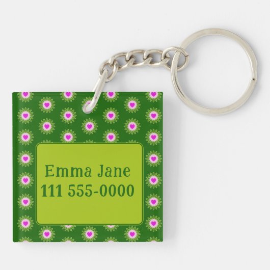 Retro Camper Van Life Rocks Fun Mod Blume Schlüsselanhänger (Rückseite)