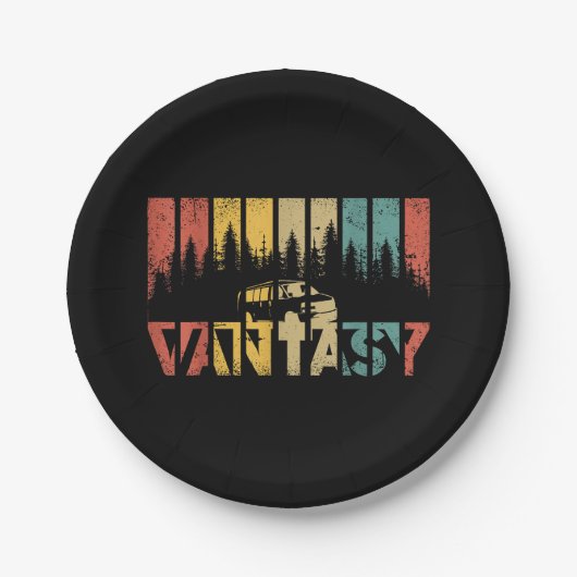 Retro Camper Van Life - Vintages Leben Pappteller (Vorderseite)