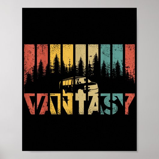Retro Camper Van Life - Vintages Leben Poster (Vorne)