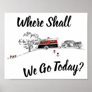 Retro Camper Vintage Trailer Wanderlust Poster