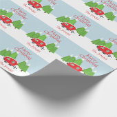 Retro Camper Weihnachten Geschenkpapier (Ecke)