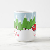 Retro Camper Weihnachten Kaffeetasse (Mittel)