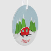 Retro Camper Weihnachten Ornament (Vorderseite)