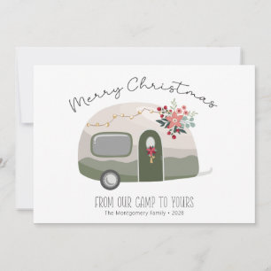 Retro-Camper-Weihnachtskarte Feiertagskarte
