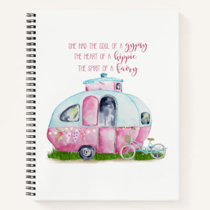 Retro-Camper-Wohnwagen-Notizbuch Notizblock