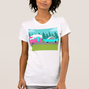 Retro-Camper / Wohnwagen und Auto T-Shirt