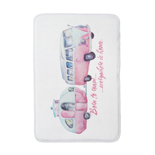 Retro Camper-Wohnwagen-und Van-Bad-Matte Badematte (Vorderseite Vertikal)