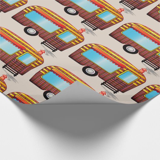 RETRO CAMPER Wrapping Paper Geschenkpapier (Ecke)