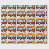 RETRO CAMPER Wrapping Paper Geschenkpapier (Flach)