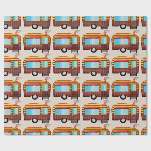 RETRO CAMPER Wrapping Paper Geschenkpapier (Flach)