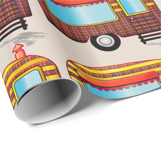 RETRO CAMPER Wrapping Paper Geschenkpapier (Rolleneckpunkt)
