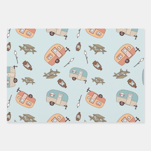 Retro Camper Wrapping Paper Geschenkpapier Set (Vorderseite 2)